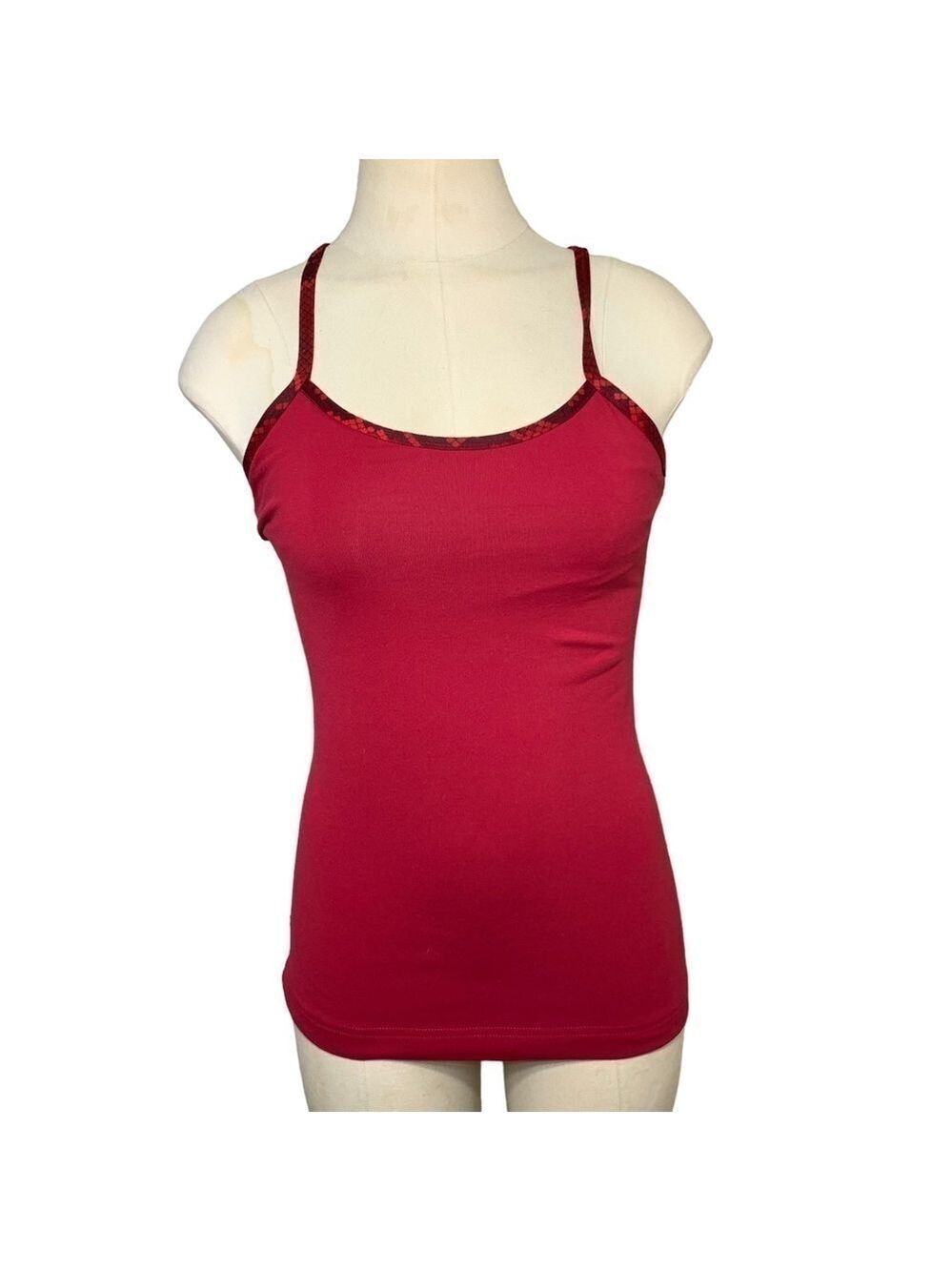 Lululemon Tank Top Lot Of 2 Sz 4 Blue Red Built In Bra Racerback Camisole Sport - Picture 5 of 16